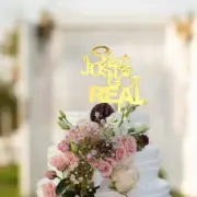 Gold Acrylic 'Shit Just Got Real' Cake Topper
