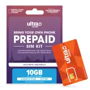 $27/mo. Ultra Mobile Prepaid Plan: Unlimited Talk, Text & 10GB 5G • 4G LTE Data