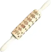 Embossed Rolling Pins for Baking,Pastry Roller Christmas Baking Wooden Cookie...