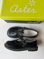 ASTER Dingo Mary Janes Marine Navy Cow Rap Leather Shoes Sz EUR 30