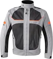 Motorcycle Jacket for Riding with Impact Protection and Reflective Features, Gray L