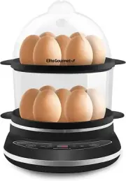 Elite Gourmet Easy Egg Cooker Programmable Presets and Delay Timer, BPA Free