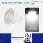 8 x MR16 5W LED Spotlight AC/DC 12V-24V 38 Degree 6000K Cold White Downlight