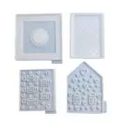 1Set 3D House Silicone Molds for Resin Concrete Love House Candle Holder8256