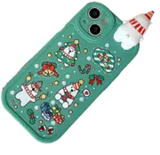 Green iPhone 14 plus Christmas Gift 3D Cute Phone Case Cover