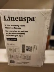 Linenspa 3" Cooling Gel Memory Foam Mattress Topper - Full Sz●Factory Sealed●