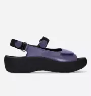 WOLKY Women's JEWEL Hook & Loop Ankle Strap Sandal, Purple Leather, Size EU 41