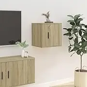 Wall Cabinet Sonoma Oak, Bedroom Living Room, TV Stand Table Entertainment Center, Media Storage & Mounted Furniture Shelves Rack
