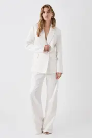 Coast Womens Blazer Ivory Pearlescent Premium Satin Double Breasted