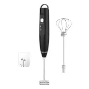 Milk Frother Mixer Rechargeable Handheld for Coffee with 2 Whisks,USB9103