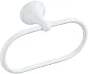 LALAFINA Modern White Towel Ring Oval Wall Mounted Towel Shelf for Bathroom Saving Towel Hanging Rack Easy Installation Abrasion Material