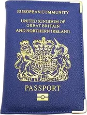 [ZmdecQna] Passport Cover Holders Protector, PU Leather Passport Holder Cover for Women Men Credit Cards (Blue), Blue, 14*10 cm, Classic