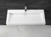 BATHROOM VANITY COUNTER TOP TWIN WASHPLANE MAN MADE STONE SINK BOWL 1000MM