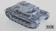 NSM Panzer IIIJ, 1/56th Scale, 28mm For Bolt Action.