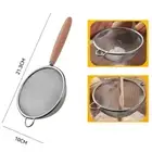 Wooden Handle Stainless Steel Small Colander Fine Mesh Oil Strainer Filter Mesh