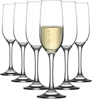 LAV Fame Champagne Flutes Glasses Set - 215ml - Pack of 12 Classic Stemware Glasses for Prosecco, Sparkling Wine