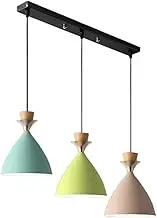 TONFON 3-Heads Dining Table Chandelier Macaron Metal E27 Lighting Pendant Light Modern Minimalist Drop Hanging Light for Kitchen Island Living Room Bedroom Bedside Dining Room Hallway Ceiling Light Fi