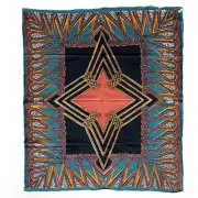Vintage India Block Print Square Bohemian Tapestry wall art Handmade 47"x53"