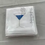 Crate & Barrel Jack Frost Cocktail Napkins 100% Cotton (set of 6) NIP