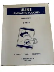 ULINE S-7644 Letter Size 9 x 11-1/2" Laminating Pouches 5 Mil 100/Carton