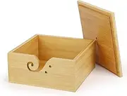 Yarn Bowl, Wooden Yarn Storage Bowl with Removable Lid for Crocheting and Knitting, Crafted Yarn Keeper Bowl with Holes, Yarn Balls Storage, Household Prevent Yarn Winding Knitting Tools