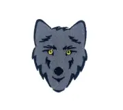 Embroidery patch sew badge iron on glue transfer wolf head ref1