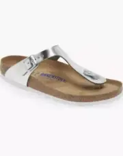 Birkenstock Gizeh Regular Fit Thong Flip Flop Silver Size 40 New