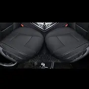 EDEALYN (Width 20.8×deep 21×Thick 0.35 inch Car Seat Cushions, 2pcs PU Leather car seat Covers car seat Protector for Car Driver and Passenger seat Bottom (Black-B)
