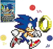 Jixelz Remix Sonic The Hedgehog Craft Kit - Sonic and Ring - No Heat or Glue Required - STEM Building Toys - Pixel Art for Bedroom or College Dorm Room Decor - 700+ Pieces - Ages 8 Years and Up