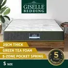 Giselle Bedding 25cm Mattress Green Tea Foam Pocket Spring Medium Firm Single