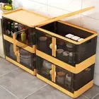 Space-saving Storage Container Home Box Transparent Collapsible with Wheels Lid