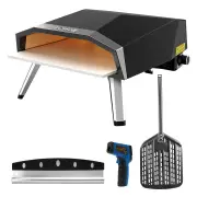 "[US Direct] ECOWELL EPO160 16"" Pizza Stove Outdoor Oven with Outside Stone/Peel Infrared Thermometer and Portable Waterp"