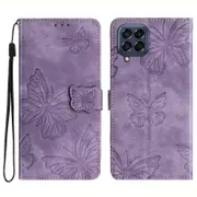 For Samsung Galaxy M53 5G Stand Case,PU Leather Wallet Imprinted Skin-touch Phone Cover