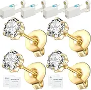 [orilace] 4 Pcs Ear Piercing Kit - Disposable Self Ear Piercing Gun Built-In Earring Stud, Easy to Use Low Pain At home Piercing for Salon 5mm
