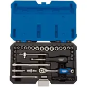 Draper Expert Combined MM/AF Socket Set, 1/4" Sq. Dr. (40 Piece)