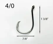 PACK OF 50 Size 4/0 TACKLEWORKS Offset Circle Fishing Hooks 7384 *SPECIAL