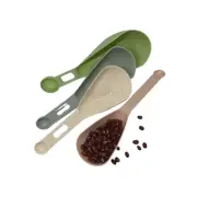 4 Piece Multi-Color Dual Sided Plastic Measuring Spoons Cups Scoops Set