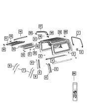 Genuine Mopar Hard Top Front Seal Left 68368895AB