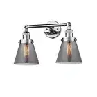 Innovations 2 Light Small Cone Bathroom Fixture in Polished Chrome - 208-PC-G63