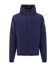Canada Goose Lodge Hooded Down Jacket XL Atlantic Navy Blue