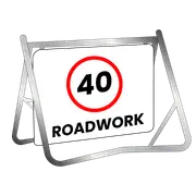 Swing Stand & Sign - 40km Roadwork - 900x600mm