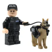 British Police Dog Handler Custom Minifigure - United Bricks