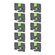 10 Pack TZe MQG35 TZ MQG35 White on Lime Green for Brother P-Touch Label Tape