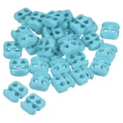 Cord Locks, 30 Pack Oval Spring Toggle Stopper, Lake Blue