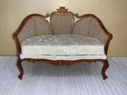 MINIATURE DOLLHOUSE 1:12 SCALE LOUIS XV WALNUT SETTEE - JJ08108WN