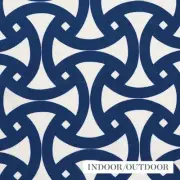 Schumacher Geometric OUTDOOR Fabric- Santorini Print / Marine 3.50 yds 174300