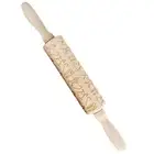 Engraved Rolling Pin Festive Christmas Wooden with Exquisite Pattern