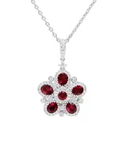 Diana M. Fine Jewelry 18K 1.18 ct. tw. Diamond & Ruby Necklace