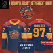 Custom Erie Otters Connor McDavid Hockey Shirt Retirement Night Limited Edition