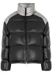 Moncler Cuscute Panelled Quilted Shell Jacket - Black - 8 8